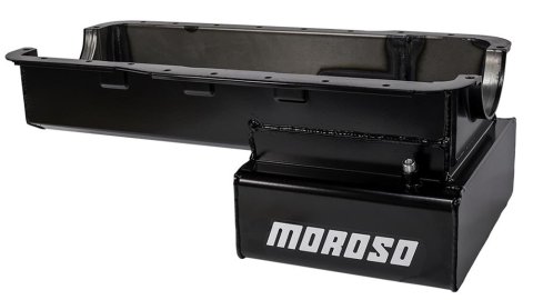 Moroso Ford 289-302 (w/Front Sump) Road Race Baffled Wet Sump 7qt 8in Steel Oil Pan