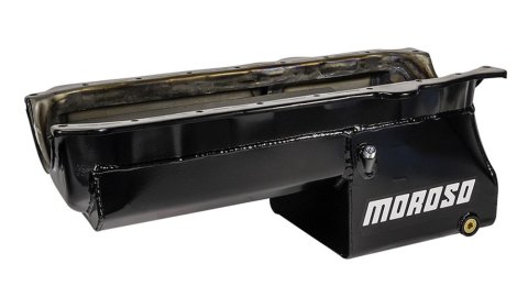 Moroso Pre-85 Chevrolet Small Block/Dart SHP Power Pouch Wet Sump 7qt 8.25in Steel Oil Pan - Black
