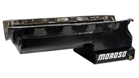 Moroso Chevrolet Big Block Mark IV Drag Race Baffled Power Pouch Wet Sump 6-7qt 8in Steel Oil Pan