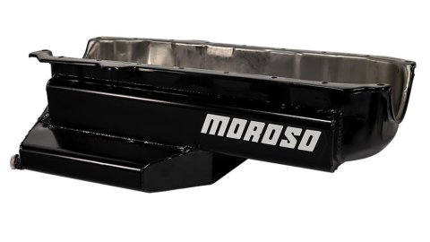 Moroso Pre-85 Chevrolet Small Block (w/Passenger Side Dipstick) Wet Sump 6qt 6.5in Steel Oil Pan