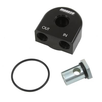 Moroso Universal Remote Oil Filter Adapter - 90 Degree - 20mm-1.5in Thread