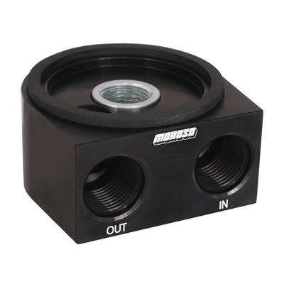 Moroso Universal Oil Filter Adapter - Sandwich - Oil Cooler - 3/4in-16 Thread & 2-5/8in O-Ring
