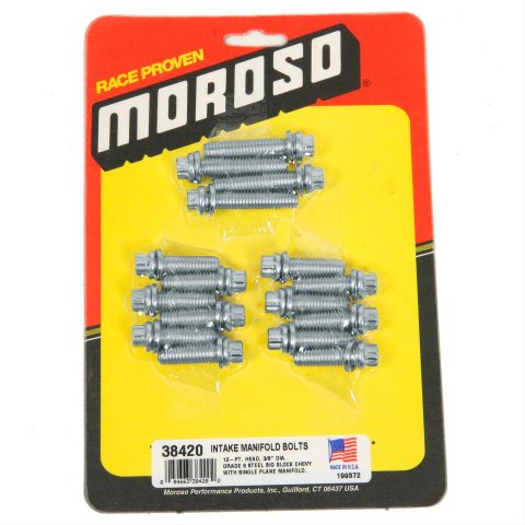 Moroso Chevrolet Big Block Intake Manifold Bolt Kit - 3/8in-16 x 1.25in - Set of 12