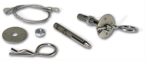 Moroso Oval Track Hood Pin Set - 3/8in Diameter - 3in Pin - Steel - 2 Pack