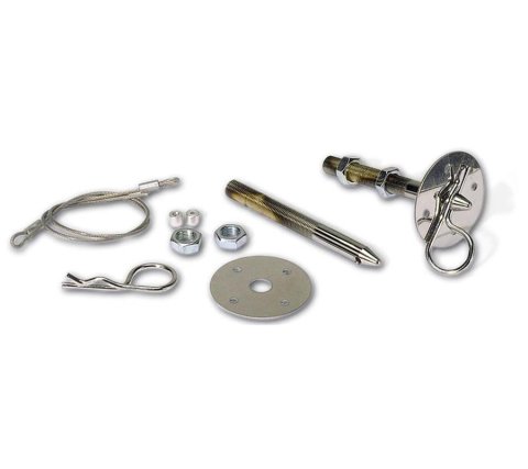 Moroso Chrome Hood Pin Set - 1/2in Diameter - 5in Pin - Steel - 2 Pack