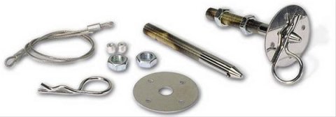 Moroso Chrome Hood Pin Set - 7/16in Diameter - 5in Pin - Steel - 2 Pack