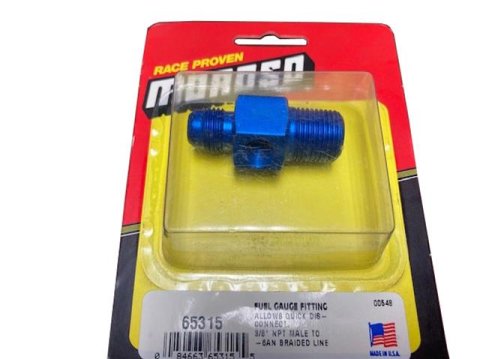 Moroso Fuel Pressure Gauge Fitting - 3/8in NPT Male to -6An Male