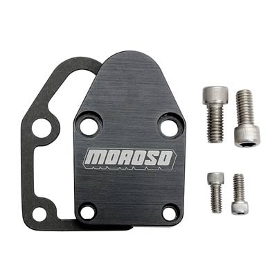 Moroso Chevrolet Small Block Fuel Pump Block-Off Plate w/Gaskets - Billet Aluminum