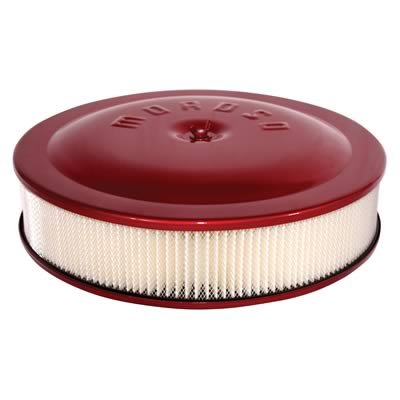 Moroso Racing Air Cleaner - 14in x 3in Filter - Aluminum - Red Powder Coat