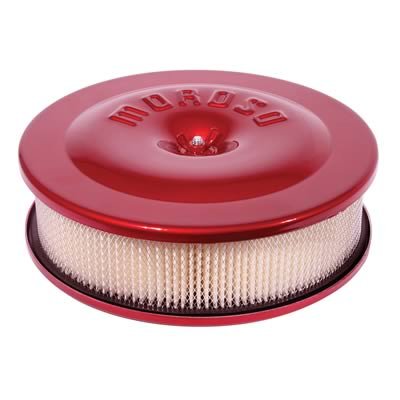 Moroso Race/Street Air Cleaner - 8-1/2in x 2-3/8in Filter - Aluminum - Red Powder Coat