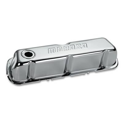 Moroso Ford 302/351W Valve Cover - w/Baffles - Stamped Steel Chrome Plated - Pair