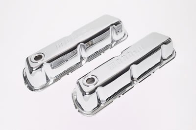 Moroso Ford 302/351W Valve Cover - w/o Baffles - Stamped Steel Chrome Plated - Pair