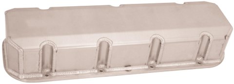 Moroso Chevrolet Big Block Valve Cover w/Billet Rail - No Logo - Exhaust & Intake Pockets - Aluminum