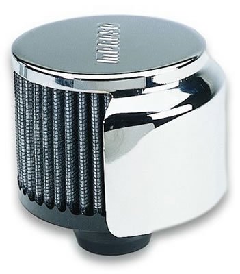 Moroso Filtered Valve Cover Breather - Push-In - Half Hood - 1.22in ID