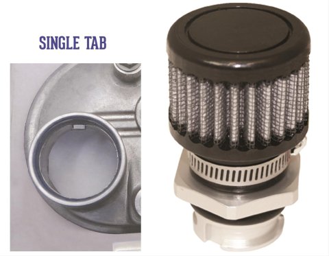 Moroso GM LS Valve Cover Breather Kit - OEM - Single Tab Oil Fill Hole - Black Finish