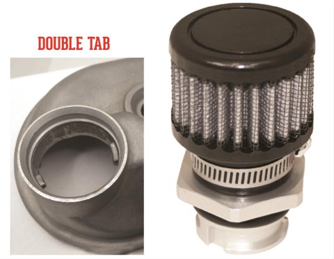 Moroso GM LS Valve Cover Breather Kit - OEM - Double Tab Oil Fill Hole - Black Finish