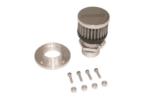 Moroso Non-Weld Valve Cover Breather Kit - Chrome Finish