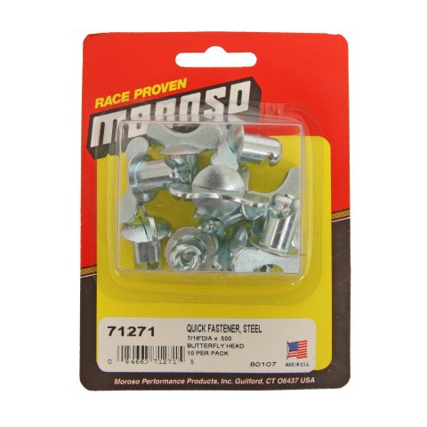 Moroso Quick Fastener - Butterfly Head - 7/16in x .500in - Steel - 10 Pack