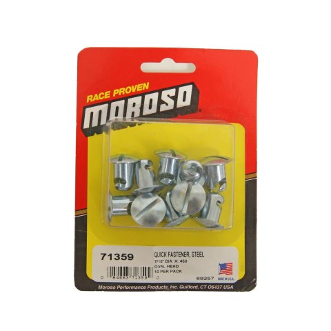 Moroso Quick Fastener - Oval Head - 7/16in x .450in - Steel - 10 Pack