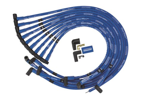 Moroso Chevrolet Small Block Ignition Wire Set - Blue Max - Spiral Core - Sleeved - HEI - 90 Degree
