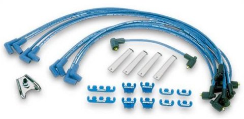 Moroso Chevrolet Small Block Ignition Wire Dress-Up Kit - HEI - Blue Max - Spiral Core