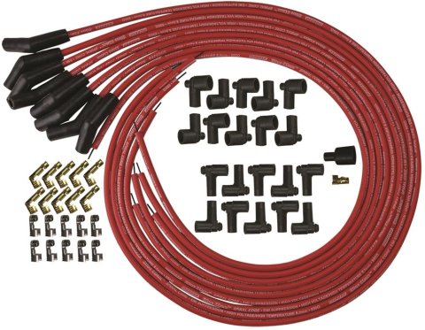 Moroso Universal Ignition Wire Set - Blue Max - Spiral Core - Unsleeved - 135 Degree - Red