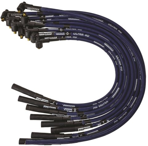 Moroso Chevrolet Big Block Ignition Wire Set - Ultra 40 - Sleeved - Non-HEI - Straight - Blue