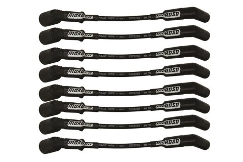 Moroso GM LS Ignition Wire Set - Ultra 40 - Unsleeved - Coil-On - 9.75in Wire - 135 Degree - Black