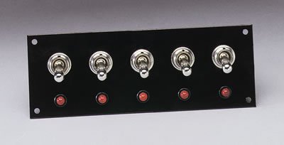 Moroso Toggle Switch Panel - Dash Mount - 2in x 5.5in - Five On/Off Switches