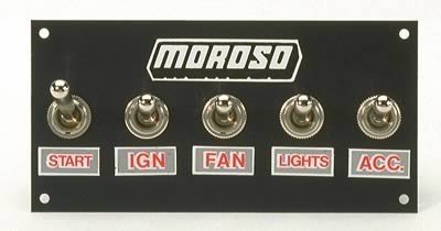 Moroso Toggle Switch Panel - Econo - 4in x 5in - Four On/Off Switches