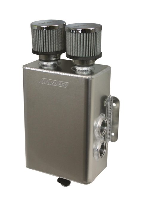 Moroso Breather Tank/Catch Can -16An Female Inlet - Right Side - Two Breathers - Aluminum