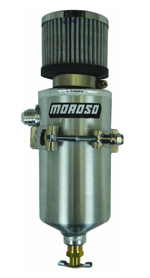 Moroso Breather Tank/Catch Can -10An Male Fitting - Aluminum