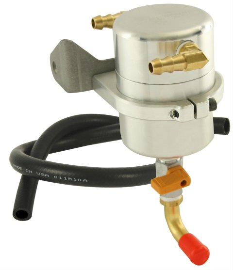Moroso 07-14 Toyota Tundra 5.7L Air/Oil Separator Catch Can - Billet Aluminum
