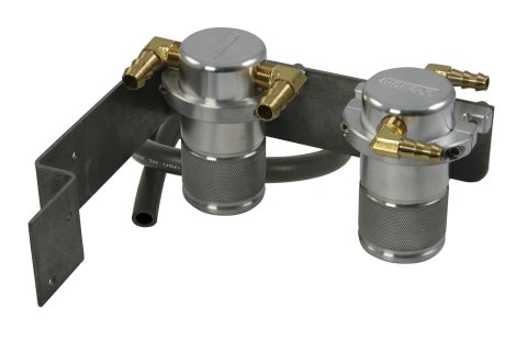 Moroso 08-14 Subaru STi (w/Top Mount Intercooler) Air/Oil Separator Catch Can - Billet Aluminum