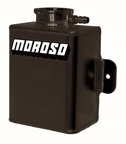 Moroso Universal 1.25qt Coolant Expansion Tank - Black Powder Coat