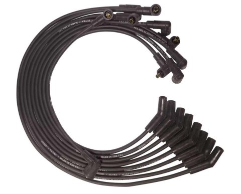 Moroso BB Ford 351C/390/429/460 135 Deg Boots Non-HEI Unsleeved Ultra Spark Plug Wire Set - Black