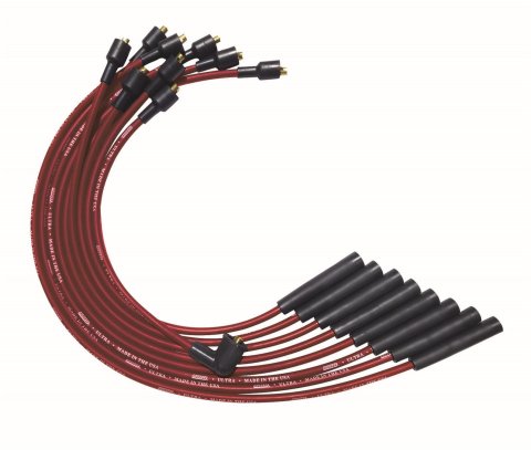 Moroso SB Chrysler Mopar 273/318/340/360 Str Plug Boots Non-HEI Ultra Spark Plug Wire Set - Red
