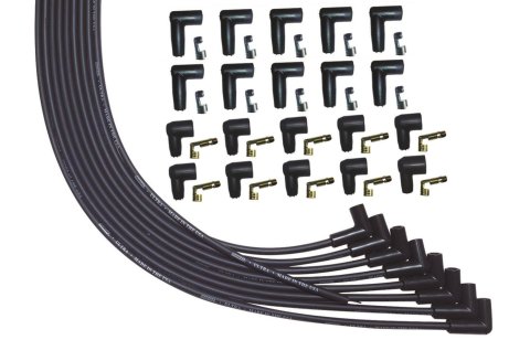 Moroso Universal V8 90 Deg Plug Unsleeved HEI & Non-HEI 90 Ultra Spark Plug Wire Set - Black