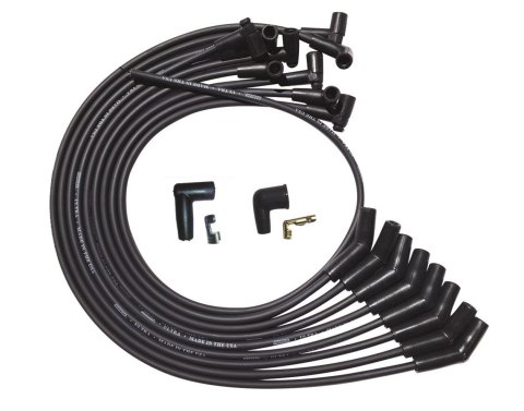 Moroso SBC Over Valve Cover Unsleeved 135 Deg Plug 90 HEI Ultra Spark Plug Wire Set - Black