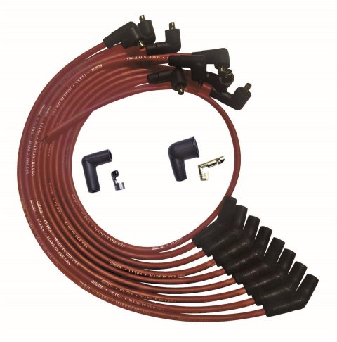 Moroso Ford 260/289/302 135 Deg Spark Plug Boot Non-HEI Ultra Spark Plug Wire Set - Red