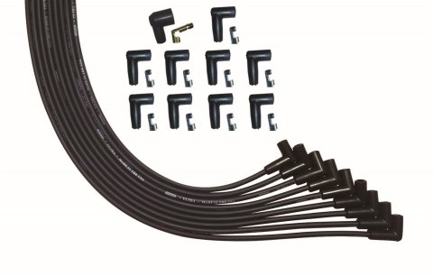 Moroso Universal V8 90 Deg Plug Unsleeved 90 Deg HEI Ultra Spark Plug Wire Set - Black