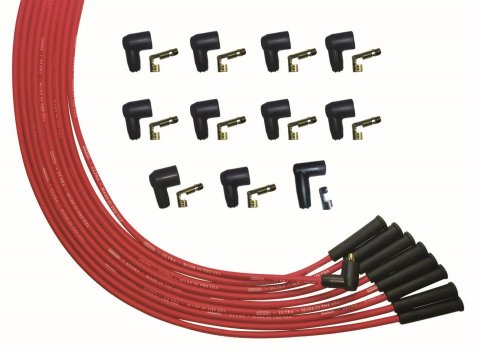 Moroso V8 Universal Str Plug Ends Non- HEI Ultra Spark Plug Wire Set - Red