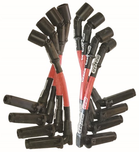 Moroso 9.75in Long Coil On Plug Sleeved Ultra Spark Plug Wire Set - Red
