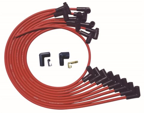 Moroso SBC Over Valve Cover 90 Plug HEI Ultra Spark Plug Wire Set - Red
