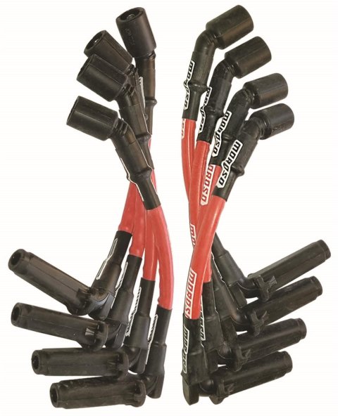 Moroso 11in Long Sleeved Coil On Plug Ultra Spark Plug Wire Set - Red
