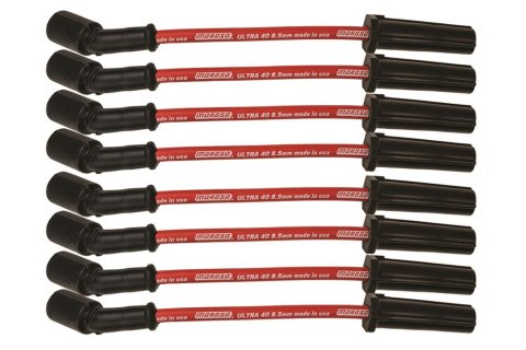 Moroso GM LS/LT 8.5mm Ultra 40 9.75in Long Wire Set w/o Alum Heatshield - Red