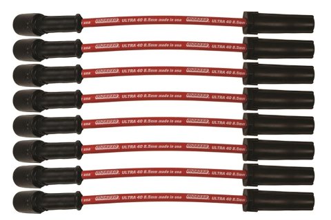 Moroso GM LS/LT 8.5mm Ultra 40 11in Long Wire Set w/o Alum Heatshield - Red