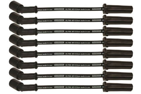 Moroso GM LS/LT 8.5mm Ultra 40 11in Long Wire Set w/o Alum Heatshield - Black