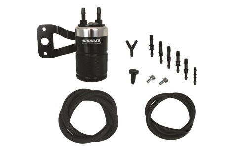 Moroso Harley-Davidson Twin Cam (w/Stock Air Cleaner) Air Oil Separator - Black & Polished