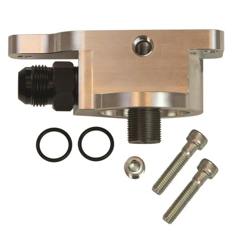 Moroso GM LS External Input Accumulator Inlet Inbound Rail Spin On Oil Filter Adapter